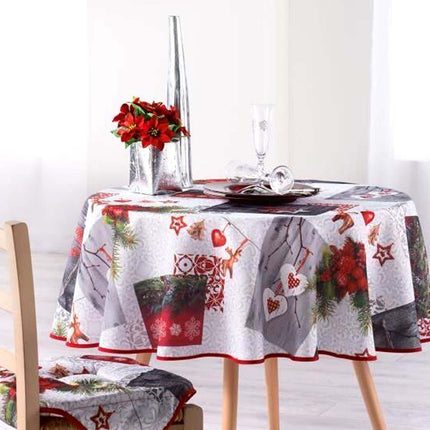 Nappe ronde 1m80 Noël Norvegia anti tache et infroissable