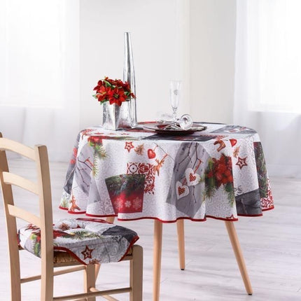 Nappe ronde 1m80 Noël Norvegia anti tache et infroissable