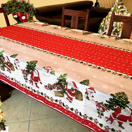 Nappe ronde 1m80 Noël Santa Claus  anti tache et infroissable