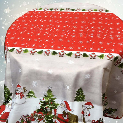 Nappe ronde 1m80 Noël Santa Claus  anti tache et infroissable