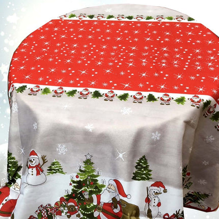 Nappe ronde 1m80 Noël Santa Claus  anti tache et infroissable