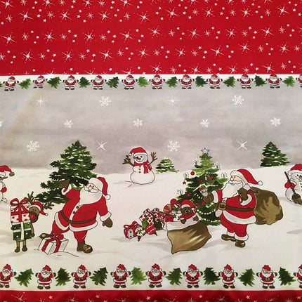 Nappe ronde 1m80 Noël Santa Claus  anti tache et infroissable