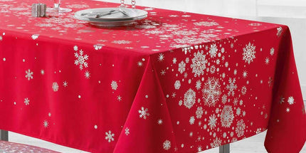 Nappe  constellation rouge argent 2m40 x 1m50 anti tache infroissable
