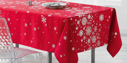 Nappe  constellation rouge argent 3m x 1m50 anti tache infroissable