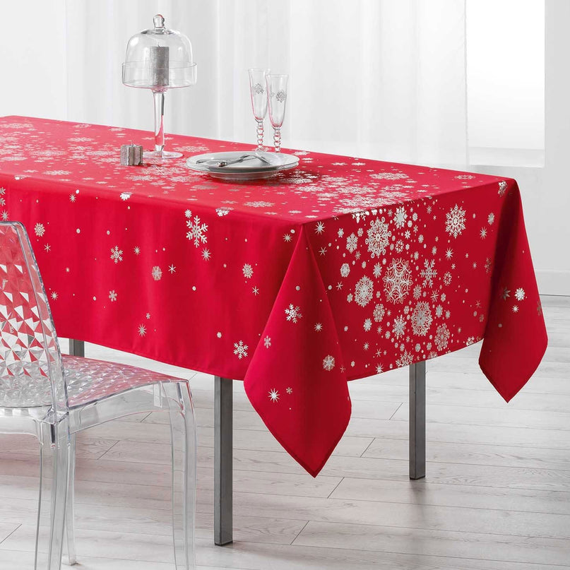 Nappe  constellation rouge argent 3m x 1m50 anti tache infroissable