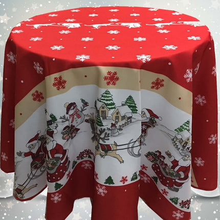 Nappe ronde 1m80 Noël Natale  anti tache et infroissable