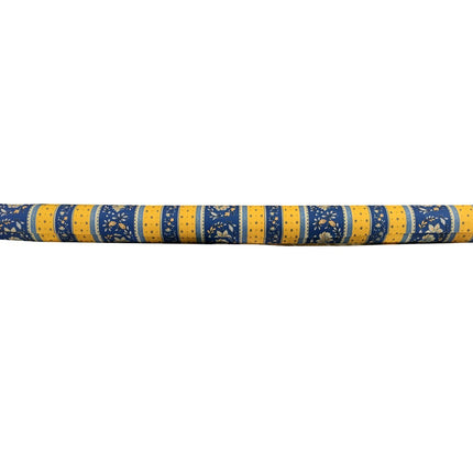 Tissu  au mètre coton  provençale vence jaune bleu linéaire largeur 1m60