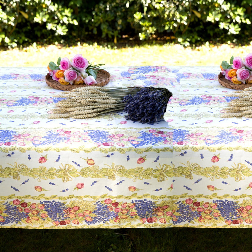 Nappe rose lavande rose 2m/1m60 ENDUT PLASTIFIE