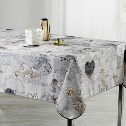Nappe coeurs  2m x 1m48 ref 94714 Anti tache Infroissable