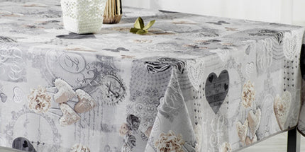 Nappe ronde 1m60 coeurs  ref 94714 Anti tache Infroissable