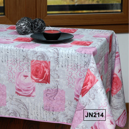 Nappe ovale 2m40 x 1m50  ref jn214 rose  anti tache infroissable