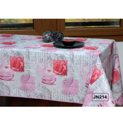 Nappe ovale 2m40 x 1m50  ref jn214 rose  anti tache infroissable