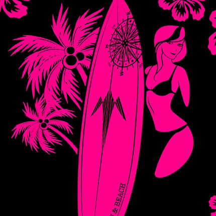 Serviette de plage JQ 132 Surf & Beach fushia 95 cm x 175 cm