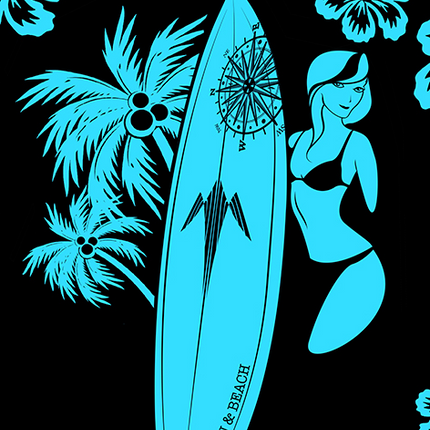 Serviette de plage JQ 131 Surf & Beach turquoise 95 cm x 175 cm