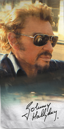Serviette de plage Johnny Hallyday signature150 cm x 75 cm