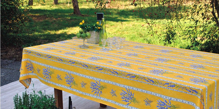 Nappe valensole jaune coton enduit 1m55/1m20