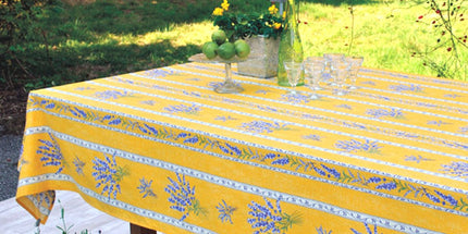 Nappe valensole jaune coton enduit 1m55/1m20