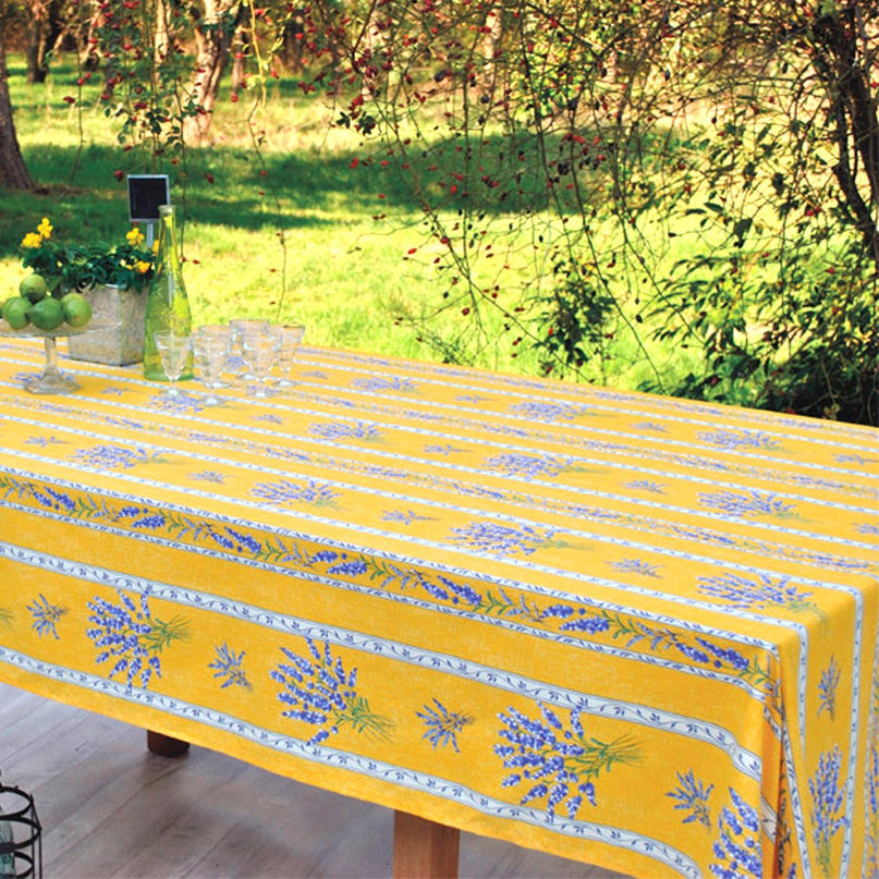 Nappe valensole jaune coton enduit 1m55/1m20