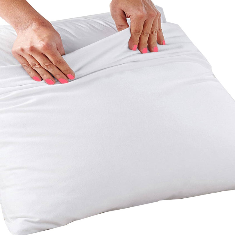 Protège taie d'oreiller blanc Elise 50 cm x 70 cm coton