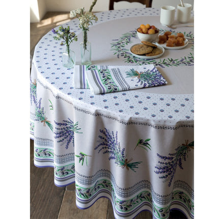 Nappe ronde coton Enduit plastifié Lauris 1m80