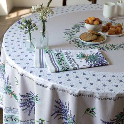 Nappe ronde coton Enduit plastifié Lauris 1m80