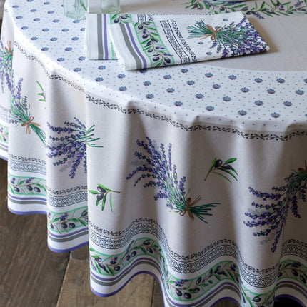 Nappe ronde coton Enduit plastifié Lauris 1m80