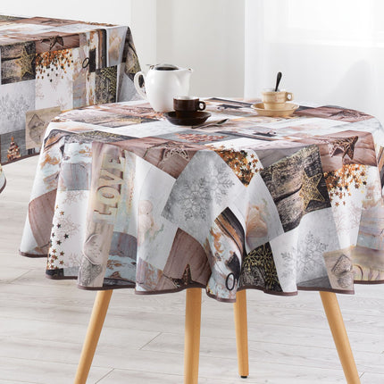 Nappe ronde 1m80 NOEL Etoile Givrée anti tache et infroissable