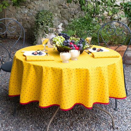 Nappe ronde coton exclusif  jaune R 1m80