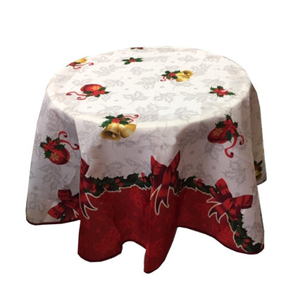 Nappe Ronde 1m60 noël ref 103526 Clochettes anti tache