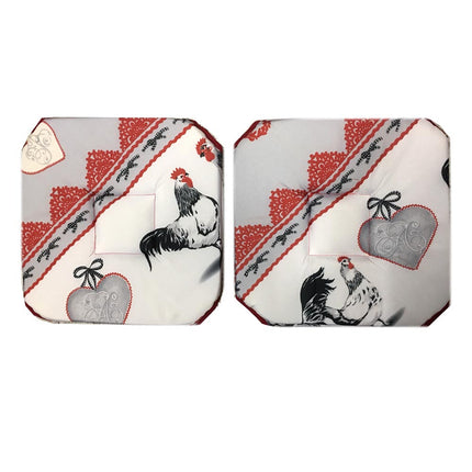 Coussin de chaise avec attache 4 rabats gallinou POULE 36 cm  x 36 cm