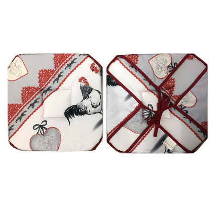 Coussin de chaise avec attache 4 rabats gallinou POULE 36 cm  x 36 cm