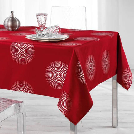 Nappe atome rouge argent 2m40 x 1m50 anti tache infroissable