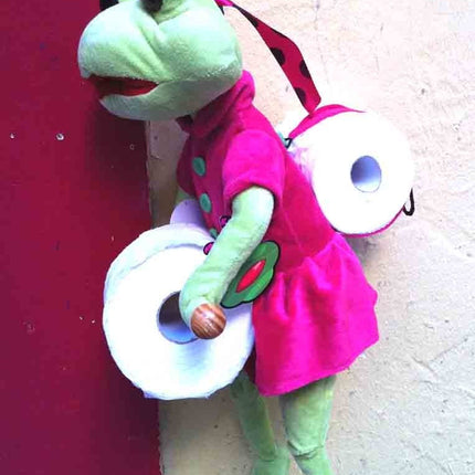 Dérouleur papier toilette grenouille avec réserve