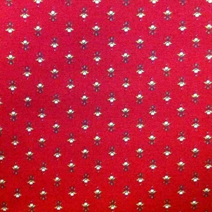 Tissu  au mètre coton  provençal rouge jaune all over