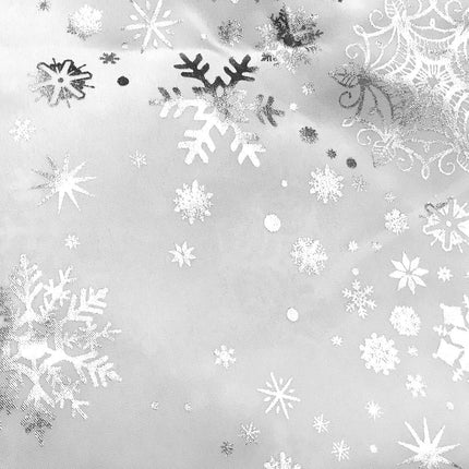 Nappe constellation blanc argent Noel 2m40 x 1m50 anti tache infroissable
