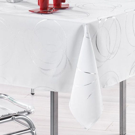 Nappe bully blanc argent 2m40 x 1m50 anti tache et infroissable