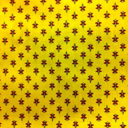 Tissu  au mètre coton  provençal jaune rouge all over