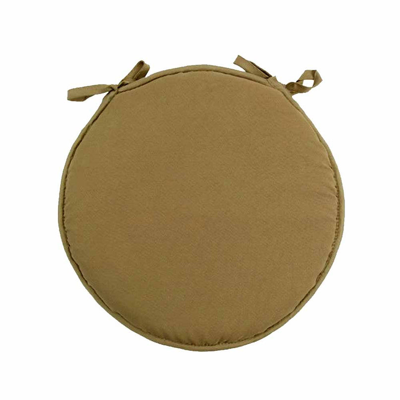 Coussin de chaise rond uni taupe 40 cm de diamètre et épaisseur 3 cm