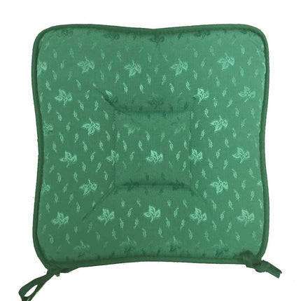 Coussin de chaise vert tissé jacquard à nouettes 38 cm x 38 cm