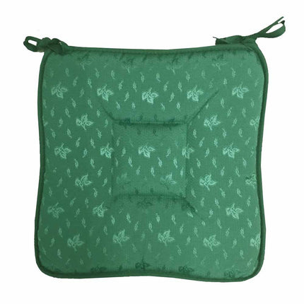 Coussin de chaise vert tissé jacquard à nouettes 38 cm x 38 cm