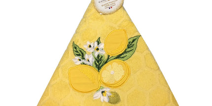 Essuie main rond en éponge Tissage Jacquard citron jaune Qualité Premium