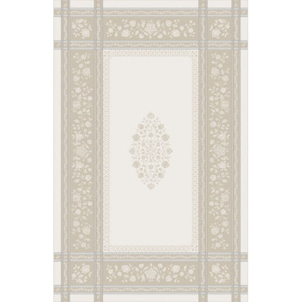 Nappe Jacquard Téflon Ramatuelle écru lin 2m50 x 1m60 Anti Tache