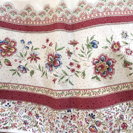 Nappe ronde 1m80 Coton Beaucaire ivoire rose
