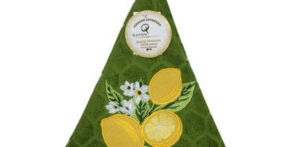 Essuie main rond en éponge Tissage Jacquard citron vert Qualité Premium