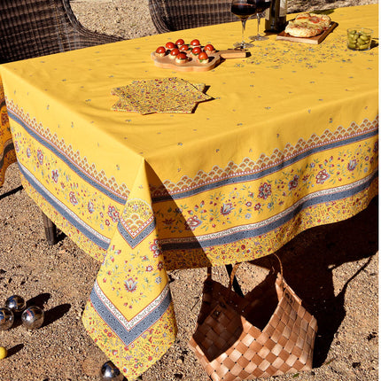 Nappe beaucaire jaune coton enduit plastifiée 2m50 x 1m55