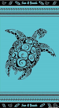 Serviette de plage Tortue bleue  90 cm x 170 cm ref JQ181
