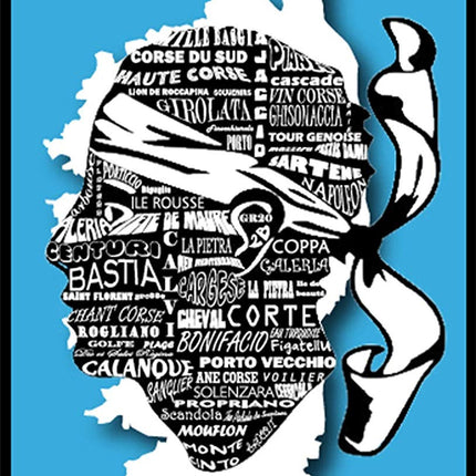 Serviette de plage Corsica Tête de maure turquoise 175 cm x 95 cm MGNC20