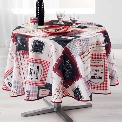 Nappe ronde 1m80 popotte anti tache et sans repassage