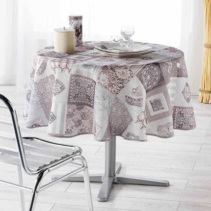 Nappe ronde 1m80 Coeur dentelle anti tache et sans repassage