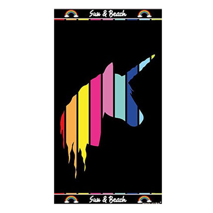 Serviette de plage licorne multico 90cm x 170cm ref JQ199